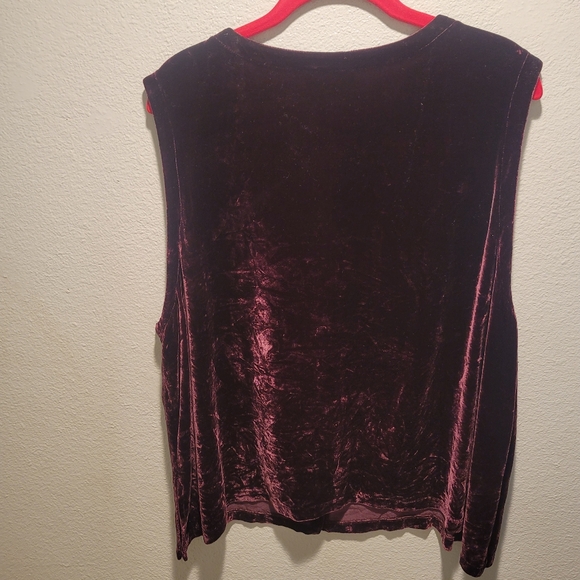 Eileen Fisher 2 piece velvet Plum Sleeveless top Size 1X with Skirt Size 2X - Picture 3 of 15